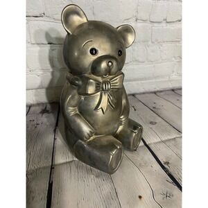 VTG./Antique metal TEDDY BEAR coin bank (large)